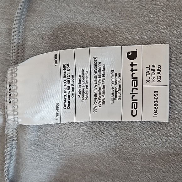 Carhartt | Men's Gray Relaxed Fit Short Sleeve Front Chest Pocket Sz XL Tall - Picture 5 of 7
